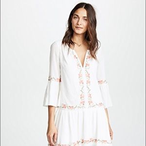 Joie Jarette Embroidered 3/4-Sleeve Mini Dress